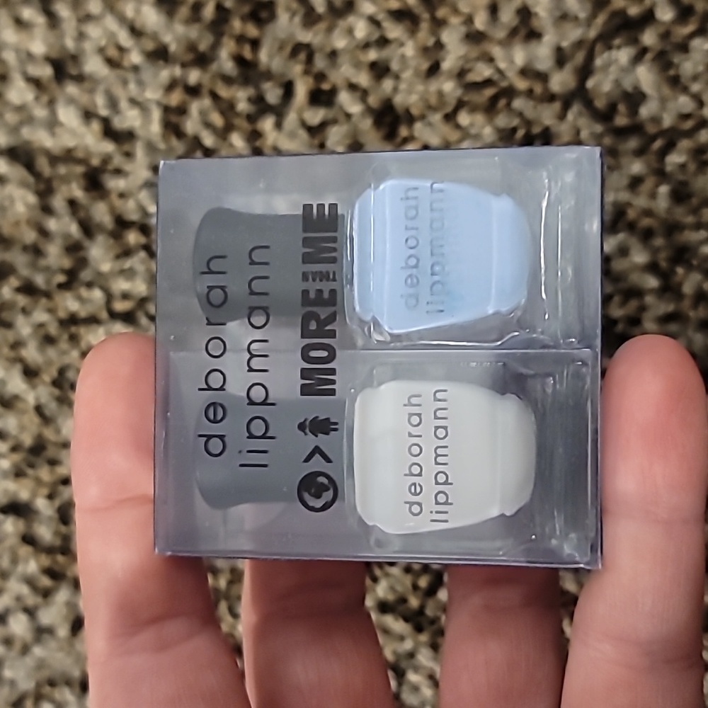 White & Baby Blue Polish - NEW!